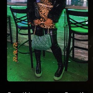 Green knee high boots size 10